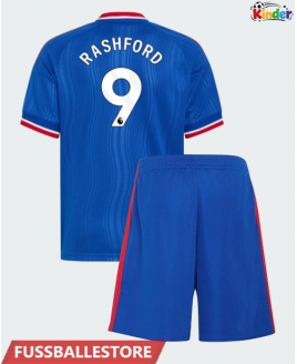 Günstige Manchester United Marcus Rashford #9 Auswärts Trikotsatzt Kinder 2026-27 Kurzarm (+ Kurze Hosen)